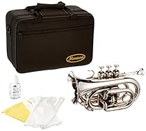 Merano WD480SV-A B Flat Nickel Pocket Trumpet with Case and Mouth Piece, Silver
