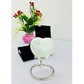 White Heart Urn with Foot Print for Human Ashes Keepsake - Small Heart Shaped with Stand White for Ashes Small Urn Keepsake Honor Your Loved One with a Mini Cremation