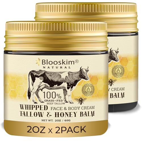 Blooskim Beef Tallow Honey Balm for Skin: 100% Grass Fed Whipp... 51mrwPS6 YL