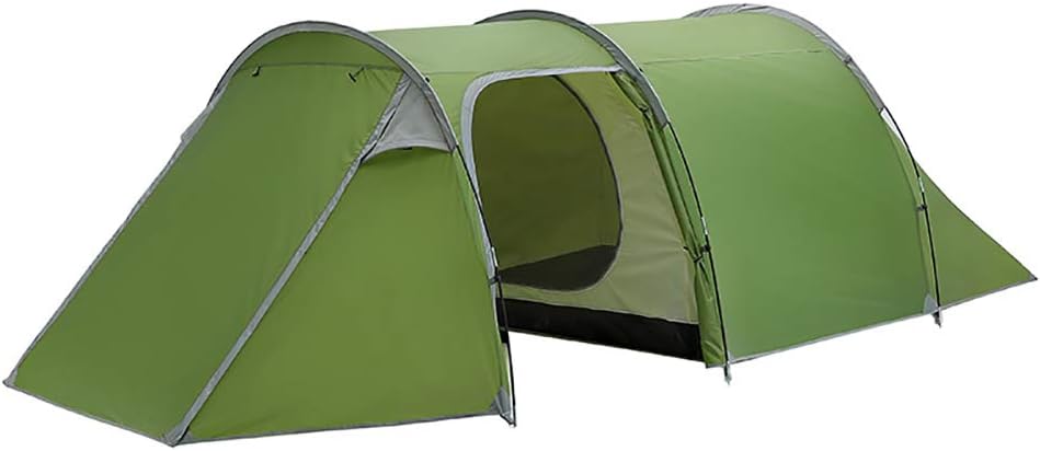 Qiulv 3-4 People Camping Tunnel Tent Water-resistant Waterproof Ultralight Backpacking Tent Waterproof Hydraulic Canopy Tents Outdoor Portable Hiking Double Layer Shelters