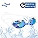 vetoky Kids Swim Goggles Wide Vision Swimming Goggles with Nose Clips+Ear Plugs,Anti Fog Swimming Goggles UV Protection Mirrored (Blue with Mirror Blue Lens)