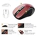 VicTsing mm057 2.4G Wireless Portable Mobile Mouse Optical Mice with USB Receiver, 5 Adjustable DPI Levels, 6 Buttons for Notebook, PC, Laptop, Computer, MacBook - Red