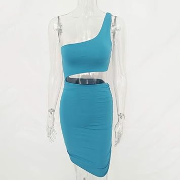 WDJYNL Kleid Kleid Sexy Figurbetontes Bandage Kleid Frauen Trägerlosen Langarm Aushöhlen Party Kleider Sommer Kleid