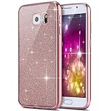 IKASEFU Glitter Tpu Case for Galaxy S6,Bling Soft Gel Thin Rubber Gel Bumper Shell Case Cover for Samsung Galaxy S6-Glitter,Rose Gold
