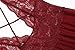 Avidlove Women Deep V Cute Lace Bodysuit One Piece Sleepwear Teddy Underwear Red S