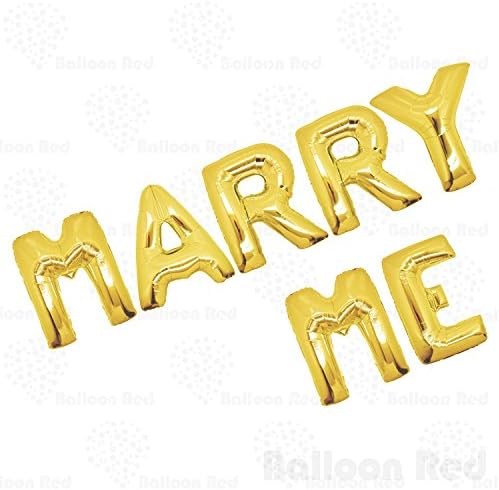 Avkeyy MARRY ME Balloons Banner ,Foil Balloons Letters 16'' Mylar Balloons for Valentine's Day Party, Wedding, Engagement, Wedding Anniversary decoration Pack of 7