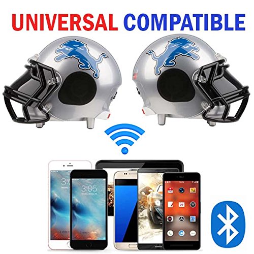 NIMA Portable Bluetooth Speaker, [Officially Licensed by NFL] NFL Football Helmet Small (Entry level) Stereo Speaker with Built-in-Mic, Hands-free Call, AUX HD Sound and Bass -Detroit Lions - Thumbnail 3