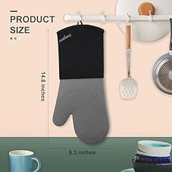 sungwoo Extra Long Silicone Oven Mitts, Heat
