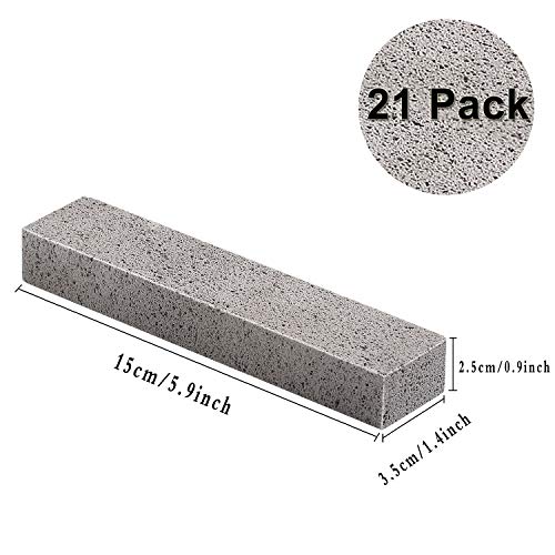 Tanlee 21 Pack Pumice Stick Cleaning Brick Block Pumice Stone Pumice Scouring Pad Grill Cleaning Brick for Removing Stains of Toilet Bowl, Bath, Household, Kitchen, Pool