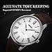 Mens Leather Band Quartz Analog Watch, Roman Numeral Business Casual Wrist Watch Dress Wristwatch 98FT 30M Water Resistant - Brown