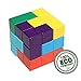 AlleTechPlus Soma Cube Wood Tetris Puzzle Box 7 Colorful Bricks Cube Stacking Blocks Games with A Carry Bag