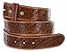 Western Floral Engraved Tooled Tan Leather Belt Strap