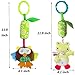 Daisy 4 Packs Infant Baby Plush Adorable Animal Car Seat Hanging Rattle Toy Kids Stroller Crib Pram Ornament Bells Puppet with Wind Chime and Squeak