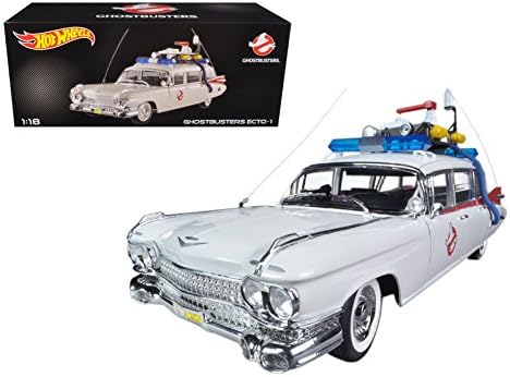 Diecast Car 1959 Cadillac Ambulance Ecto-1 From "Ghostbusters 1" Scale 1/18 by Hotwheels
