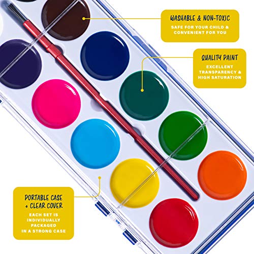 Neliblu Water color Paint Set for Kids Bulk Watercolor Paint Set of