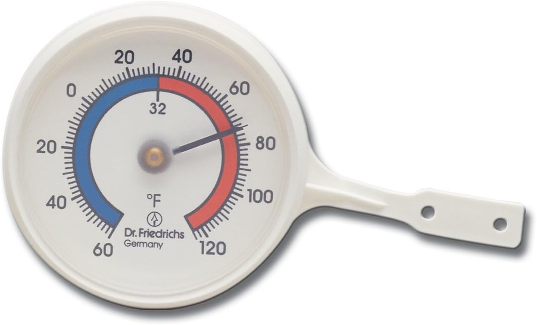 HOKCO Outdoor Window Frame Thermometer Right or Left Mount Durable White Plastic