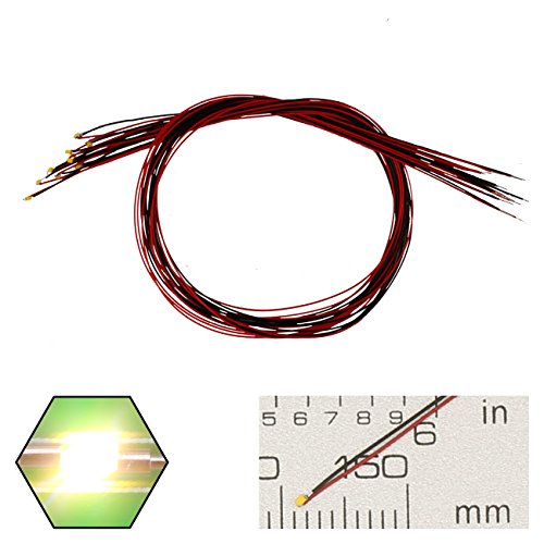 EDGELEC 20pcs 0402 0603 0805 1206 Pre Wired SMD LED Light Emitting Diode Micro Litz Length 7.8in. Soldered White Red Green Yellow Blue Orange Pink UV (20pcs 0402 Warm White SMD LED Prewired DC 3V)