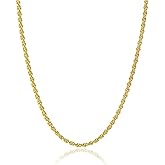 IGOBATA 14k Solid Yellow Gold Rope Chain Necklace for Women and Men 1.5/2/2.5/3mm Width with Lobster Clasp Hypoallergenic Dainty Layering Chain Gift Ready 16-30 Inch