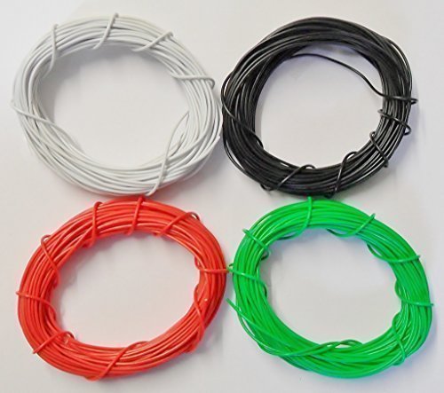 Gaugemaster Wire, Pack of 4 colours Black, White, Green and Red