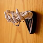 JARPSIRY Halloween Skeleton Hand Ring Holder Wall Mounted Key Holder Organizer Multifunctional Wall Hooks for Hanging Keys Jewelry Bracelet Gothic Home Decor for Entryway Bedroom