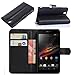 Premium Leather Flip Bracket Wallet Case Cover for Sony Xperia Z L36H / C6602 / C6603 (Wallet - Black)