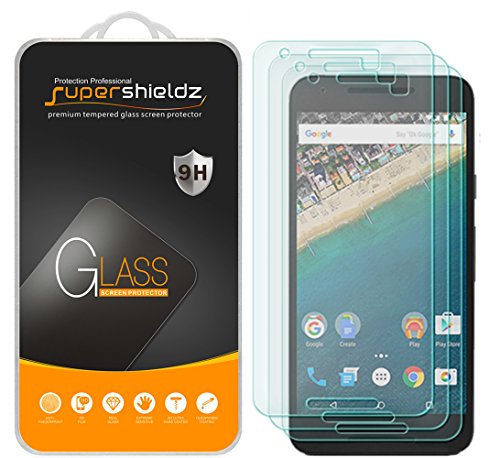 (3 Pack) Supershieldz for LG (Google) Nexus 5X Tempered Glass Screen Protector, Anti Scratch, Bubble Free (Best Screen Guard For Nexus 5)