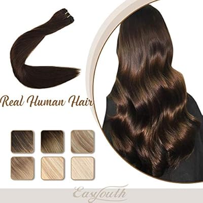 Easyouth Hand Tied Weft Hair Extensions 16inch 100grams Middle