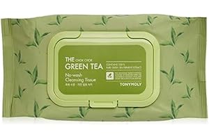 TONYMOLY The Chok Chok Green Tea & Aloe Face Wipes, Hydrating & Moisturizing Facial Cleansing Wipes for All Skin Types, Korean Makeup Remover, Safe for Skin