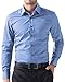 PJ PAUL JONES Men's Long Sleeve Dress Shirts Button Down Blue Shirts (Blue, M)
