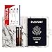 Marble Passport Cover Holder for Men&Women,RFID Blocking Travel Wallet PU Leather Waterproof Credit Card,Boarding Passes,Id Card Storage Case Multifunctional Document Organizer (White Gray)