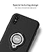 ICONFLANG iPhone X Case, iPhone 10 Case, Ring Kickstand case 360 Degree Rotating Ring Drop Protection Shock Absorption case [Compatible with Magnetic Car Mount case] for iPhone X (2018) - Black