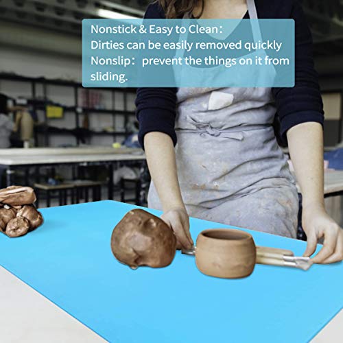 Mlife Extra Large 23.2" x 19.5" Silicone Sheet for Craft - Jewelry Casting Molds Mat, Epoxy Resin Painting Pad, Premium Silicone Mat, Nonstick Nonslip Heat-Resistant Durable, Blue & Orange