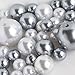 Holiday Accents Wholesale Elegant Vase Fillers - Approx 42 Assorted Oversized Faux Pearls in Silver and White Beads - Unique Decorative Gems