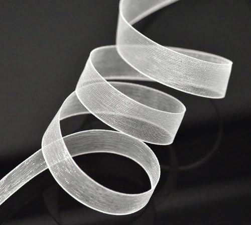 GeoBIX(TM)1Rolls(50Yards) White 1/2" 12mm Wide Organza Ribbon Scrapbooking Crafts