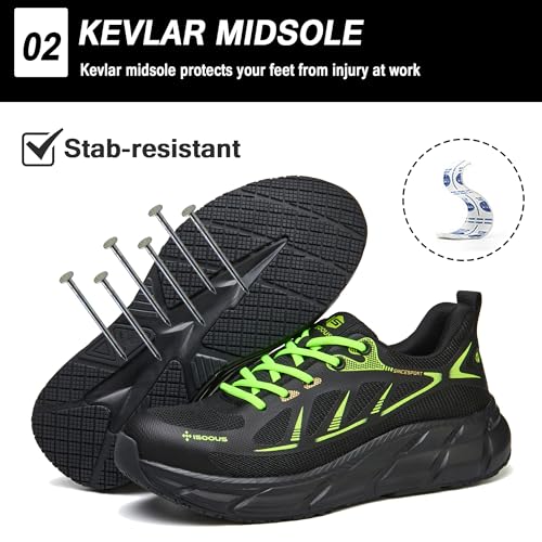 Safety Shoes Men Work Sneakers Women Comfortable Lightweight Safety Shoes with Breathable Steel Toe Caps