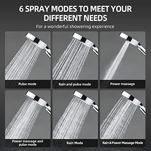 6 Spray Mode Shower System Cobbe Filtered Shower Head With Handheld - 6 ...