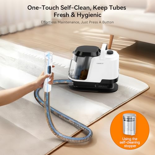 Uwant Y100 Steam 3-in-1 Carpet Spot Cleaner, 18Kpa 1750W 100℃ Steam/65℃ Hot/Cold Modes, Handheld Upholstery Cleaner Machine for Spills/Pet Messes/Sofa/Car/Stairs, Self-Cleaning Function Dual 1.2L Tank