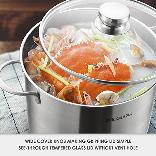 DELOBOLL 8.5 Quart Tri-Ply Stainless Steel Stockpot TOP Standard, Multi-clad Base Induction Cookware, Dishwasher Safe… 3 DELOBOLL 8.5 Quart Tri-Ply Stainless Steel Stockpot TOP Standard, Multi-clad Base Induction Cookware, Dishwasher Safe… - Image 4