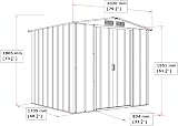 Duramax ECO 6 x 6 Metal Garden Storage Shed Anthracite view 4