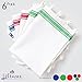 Liliane Collection 6 Kitchen Towels (18x28) - 100% Cotton - Vintage Design with Two Colorful Side Stripes. Classic Dish Set Includes 2 Red 2 Green 2 Blue Towels. Absorbent with Hanging Loop