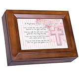 Cottage Garden Baptismal Prayer for a Sweet Girl Wood Finish Jewelry Music Box - Plays Tune You are My Sunshine