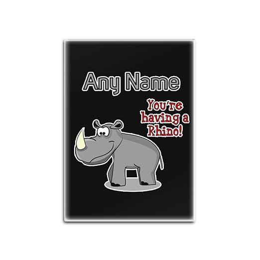 UNIGIFT Imán para Nevera de Cristal de Rhino con Texto en inglés ...