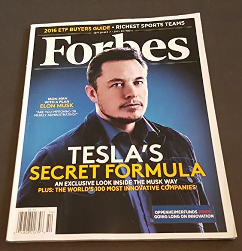 Forbes September 7, 2015 Elon Musk Tesla's Secret Formula