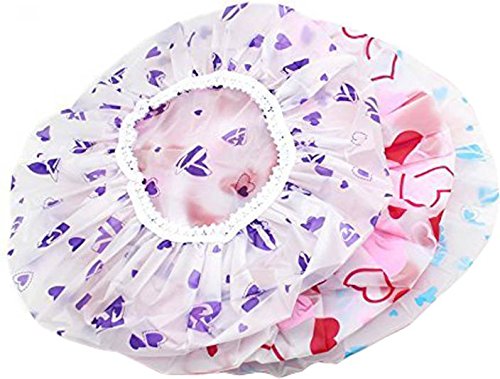 ZAGMAGAT Elastic Shower Cap for Adults and Children (Multicolour) -Set of 3