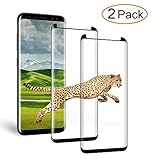Loopilops Samsung Galaxy S8 Plus [2 Pack] Screen Protector 3D Curved Tempered [Anti-Bubble][9H Hardness][HD Clear][Anti-Scratch][Case Friendly] Glass Screen Film for Samsung Galaxy S8 Plus Black