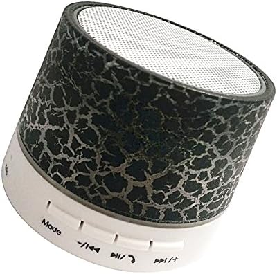 Portable Bluetooth Speaker,Mini Wireless Stereo Palm Audio Speaker with LED Light Built-in Mic Ideal for iPhone Samsung Smartphone Laptop PC Desktop Tablet Support TF Card&amp;FM Radio (Black)