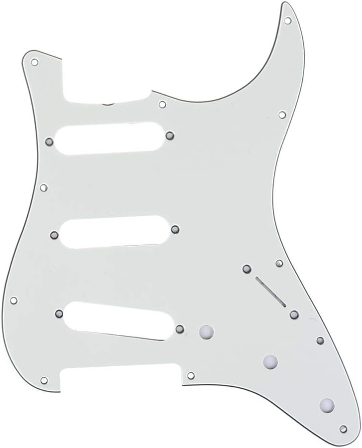 Musiclily Pro 11-Hole 62 Vintage SSS Strat Pickguard for American Stratocaster 62 Electric Guitar, 3Ply Parchment