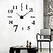 DIY 3D Wall Clock Frameless Modern Acrylic Mirror Metal Small Wall Stickers Clocks Wall Watches Room Home Decorations by SMYTShop (Small Black)