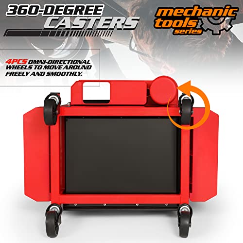 MAUTO Mechanic Stool Garage Rolling Tool Chest Seat w/Drawer & Tray