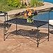 Christopher Knight Home Petra Iron Coffee Table, Black Brush Silver